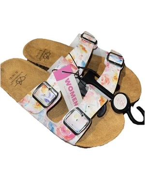 Sandalias blancas florales 5/6 Bobbie Brooks tiras Foto 1 de 4