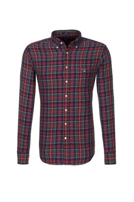 Camisa con botones a cuadros escoceses tartán índigo oscuro GANT 364530 talla mediana Foto 1 de 3