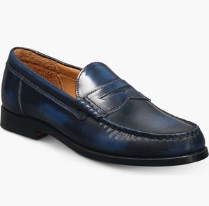 Allen Edmonds Antique Navy "NEWMAN" Leather Penny Loafer Size 11.5 D MSRP. $395 - Picture 1 of 20