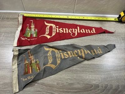 2 x Vintage 1950s Disneyland Walt Disney Productions Felt Pennants - Image 1 of 4