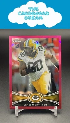 Jerel Worthy 2012 Topps Chrome Pink Refractors /399 #93 RC Green Bay Packers - Image 1 of 2