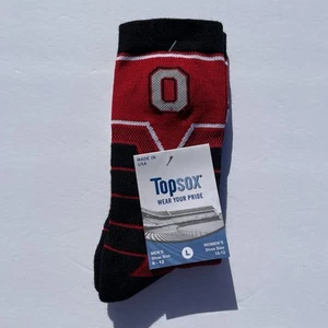 Ohio State University Buckeyes Football Unisex Topsox Crew Socks NEW Large - Picture 1 of 3