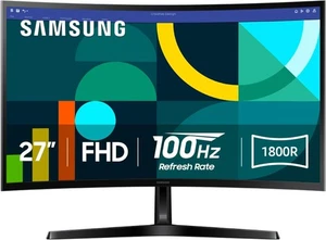 NEW SAMSUNG ESSENTIAL S3 27” 100Hz FHD LS27D366GANXZA CURVED COMPUTER MONITOR - Picture 1 of 7