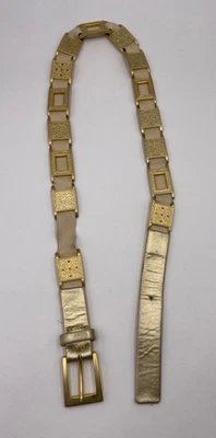 Vintage Suzi Oher Gold Tone Stretch Belt Sz Medium - Image 1 of 4