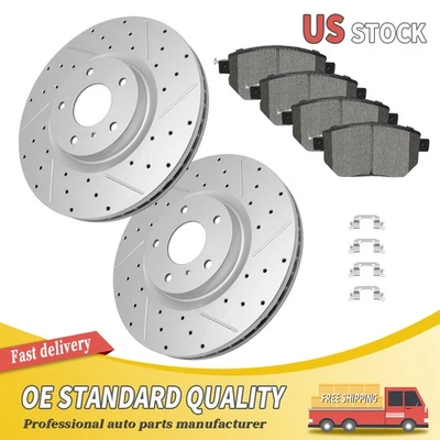 Передние перфорированные тормозные диски и керамическая тормозная колодка для Nissan Altima Maxima Murano - Изображение 1 из 4
