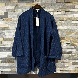 Eileen Fisher Block Printed Indigo Organic Cotton Denim Lng Kimono Jacket JKT 1X - Bild 1 von 7