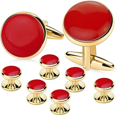 Juego de gemelos y tachuelas de esmoquin para hombre adecuado para traje negro camisas blancas en... Foto 1 de 4