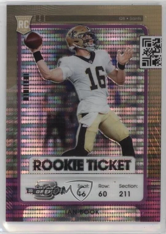 2021 Panini Contenders Optic Ticket Purple Pulsar Prizm /26 Ian Book Rookie RC - Image 1 of 2