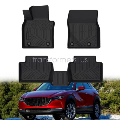 TPE 3D Model Floor Mats Liner 3PCS For 2020-2025 Mazda CX-30 All-Weather Balck - Image 1 of 4