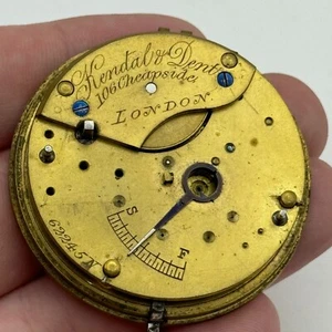 46mm Antique Kendal & Dent Cheapside London Pocket Watch Movement PARTS SPARES - Picture 1 of 23