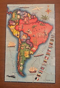 E.E. Fairchild Corporation South America Map Jigsaw Puzzle Vintage 1941 - Picture 1 of 8