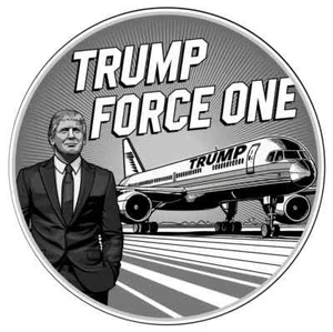 Trump 1 Oz Silbermedaille 0,999 BU MAGA 2024 Trump Force One L/E 0258/4500 - Bild 1 von 3