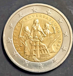 seltene 2 Euro Münze 2024 Paulskirchenverfassung 1849 Prägestätte A - Bild 1 von 2
