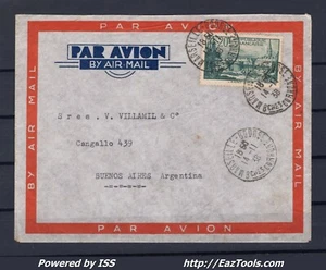 FRANCE LETTRE PAR AVION POUR BUENOS AIRES AVEC N° 394 SEUL DU 14/11/1938 - Picture 1 of 2