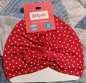 Baby Girl Hat Infant Bow Tie Cotton Polka Dot Turban Beanie Head Wrap Kids Cap - Picture 1 of 5