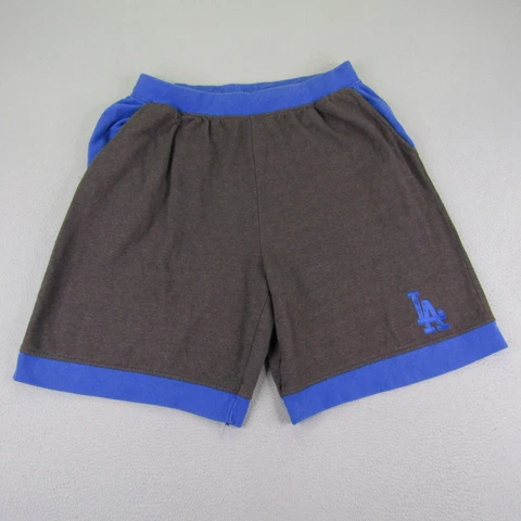 LA Dodgers Shorts Men Extra Large Gray Blue Sweats Joggers MLB Baseball Majestic Cover