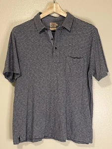 Faherty Shirt Mens Large Blue Short Sleeve Isle Polo Striped Organic Cotton - Picture 1 of 8