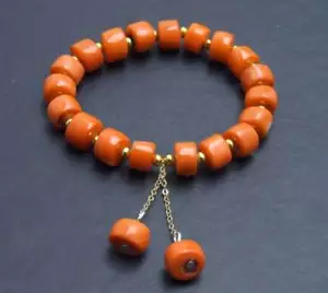 10-11mm Thick Slice Natural High Quality Orange Coral Bracelet for Women 7.5'' - Picture 1 of 12