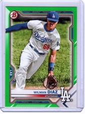Wilman Diaz GREEN 2021 Bowman Draft 66/99 Dodgers #BDC184 Paper Los Angeles