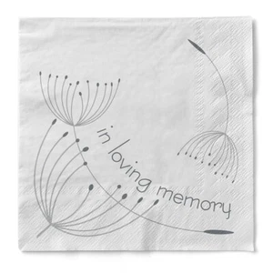 100 Serviette In Loving Memory in weiß aus Tissue 33 x 33 cm - Trauer - Bild 1 von 4