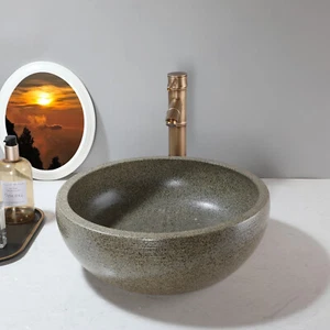 Fregadero de lavabo de cerámica con cascada antiguo grifo grifos recipiente juego de drenaje de agua - Imagen 1 de 9