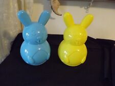 2 NEW 10" EASTER BUNNY PEEPS Tabletop Spring Peep Rabbit holds candy NWOT