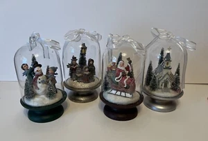 Set Of 4 Scenes Under Glass 7” Ornaments By Valerie. - Picture 1 of 6
