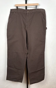 Carhartt Washed Duck Work Dungarees 44x32 Brown Loose Fit Utility Pockets B11 - Picture 1 of 13
