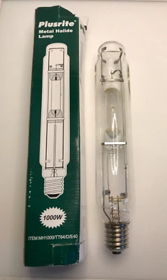 PLUSRITE 1000W Metal Halide E40 TT64 Tubular Lamp Horticultural lamp (167) - Image 1 of 4