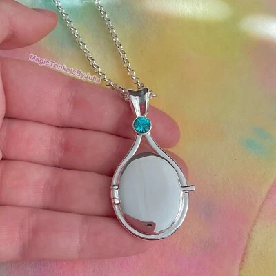 H2O Just Add Water Locket 蓝色黄玉宝石镀铑 Rolo 链 — 第 1/4 张图片