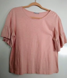 Zara top soft pink ruffle sleeve good conditions use ones size S - Picture 1 of 3