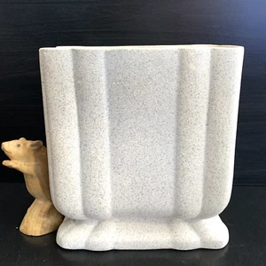 Vintage - Lg Art Deco CERAMIC BOX VASE 22.5cm Textured Finish, Pedestal Base VGC - Bild 1 von 9