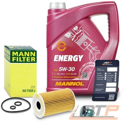 MANN ÖLFILTER + 5l 5W-30 FÜR AUDI A1 A3 SEAT SKODA VW GOLF 6 TOURAN 1.6 2.0 TDI - Bild 1 von 4