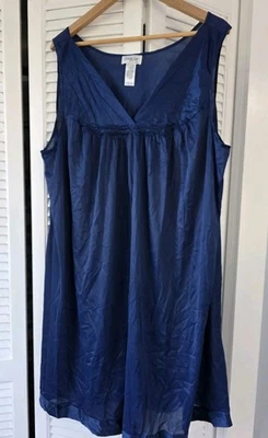 Vtg Vanity Fair Women’s 3XL Lingerie Negligee  Sleepwear Navy Blue - Image 1 of 3