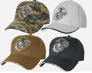 Cappello da baseball USMC Globe & Anchor Marines logo regolabile Deluxe berretto da palla 3D - Foto 1 di 21