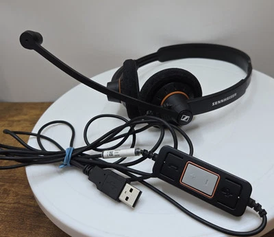 Sennheiser Dual Ear Headset & Mic USB Black In Line Model KCC-REM-SC9-SC60USB - Image 1 of 4