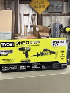 NIB ~ RYOBI ONE+ HP 18V Brushless Cordless Compact 2-Tool Combo Kit - Picture 1 of 5
