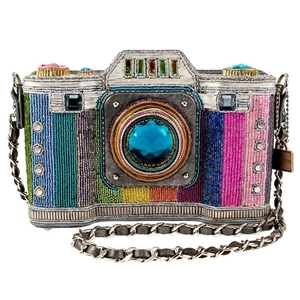 Mary Frances Life in Color Beaded Handbag Camera-Themed Crossbody Bag, Multic... - Picture 1 of 7