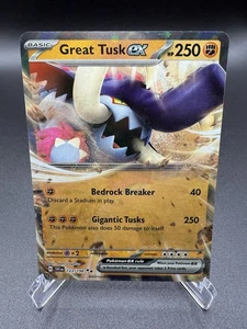 Great Tusk ex 123/198 SV01: Scarlet & Violet Base Set Holo - Picture 1 of 4