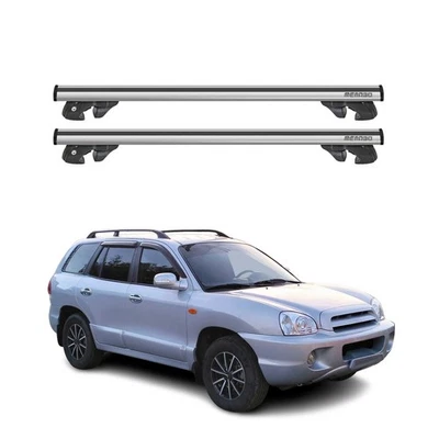 Alu Roof Racks Cross Bars Carrier for Hyundai Santa Fe 2007-2012 Gray 2Pcs - Image 1 of 4