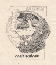 Exlibris Ex Libris Cliché Meta Cohn-Hendel 1883-1970 Donne Art Nouveau