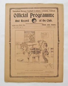 TOTTENHAM HOTSPUR v SOUTHEND UNITED Reserves 1923/1924 (29/3/24) *VG Condition* - Picture 1 of 3