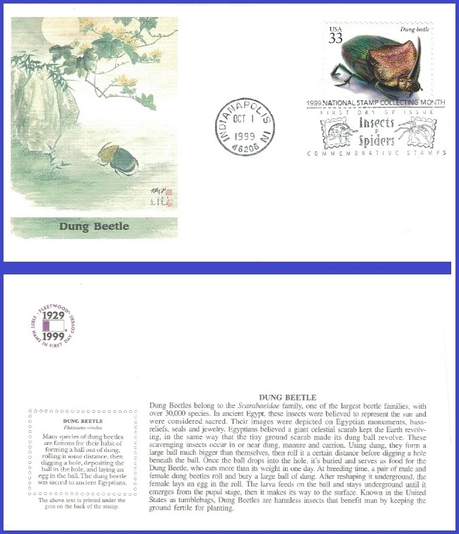 USA5 #3351n U/A FLEETWOOD FDC   Insects and Spiders Dung Beetle - Image 1 of 1