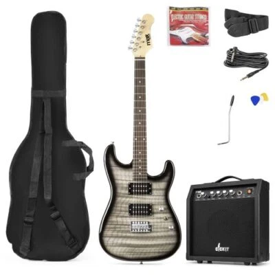 MAX GigKit Electric Guitar Pack Quilted Style - Black - image 1 of 4