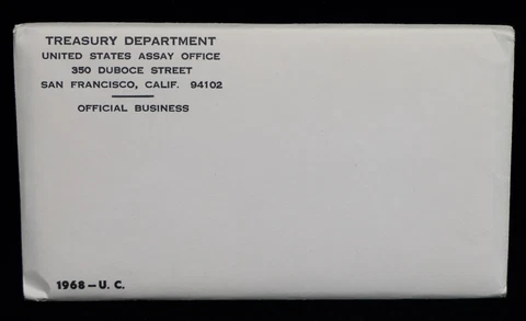 1968 Uncirculated U.S. Mint P & D Set Issued by U.S Mint Sealed Envelope Cover