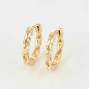SALE 9ct 9K Gold Filled Men Girl Lady small Hoop Sleeper Earring Birthday E/585 - Picture 1 of 31