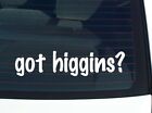 got higgins? CAR DECAL BUMPER STICKER VINYL FUNNY LAST NAME WINDOW PRIDE