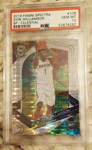 2019 ZION WILLIAMSON RC ROOKIE SPECTRA PRIZM CELESTIAL VARIANT /99 PSA 10 POP 4! - Picture 1 of 2