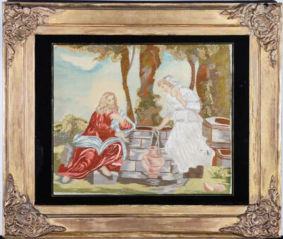 19th Century Embroidery - Christ with Mary Magdalene - Image 1 of 4