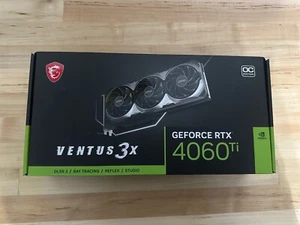 GPU MSI GeForce RTX 4060 Ti 8 Go Ventus 3X OC sous garantie jusqu'en décembre - Photo 1/4